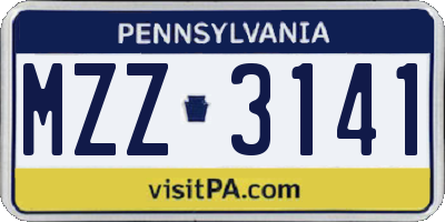 PA license plate MZZ3141