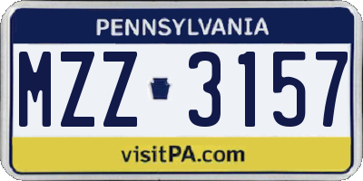 PA license plate MZZ3157