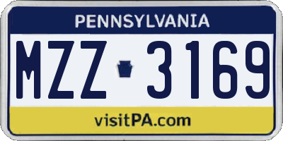 PA license plate MZZ3169