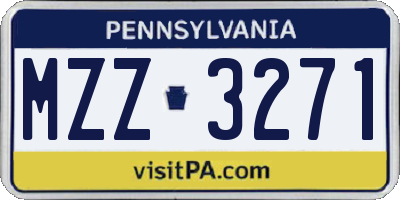 PA license plate MZZ3271