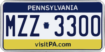 PA license plate MZZ3300