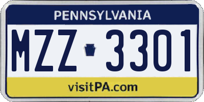 PA license plate MZZ3301