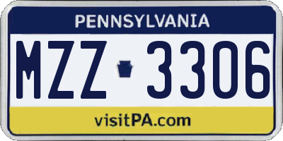 PA license plate MZZ3306