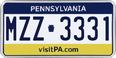 PA license plate MZZ3331