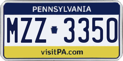 PA license plate MZZ3350