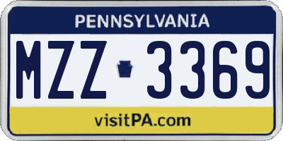 PA license plate MZZ3369