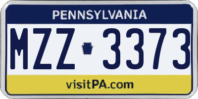 PA license plate MZZ3373