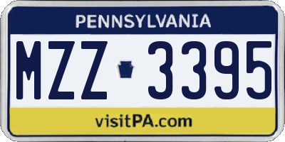 PA license plate MZZ3395