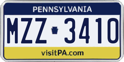 PA license plate MZZ3410