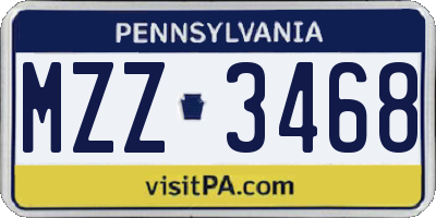 PA license plate MZZ3468