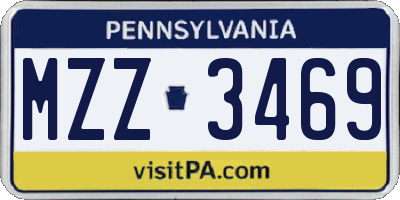 PA license plate MZZ3469