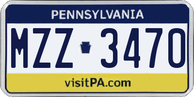 PA license plate MZZ3470