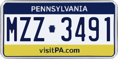 PA license plate MZZ3491