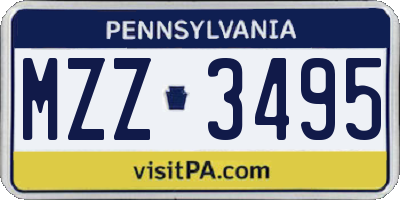 PA license plate MZZ3495