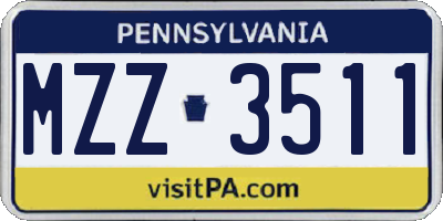PA license plate MZZ3511