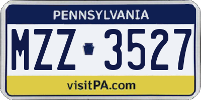 PA license plate MZZ3527