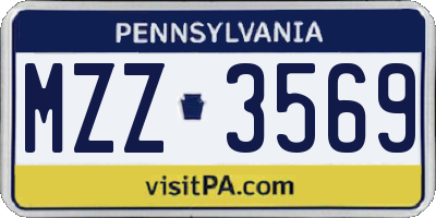 PA license plate MZZ3569