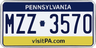 PA license plate MZZ3570