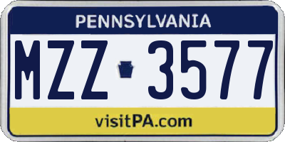 PA license plate MZZ3577