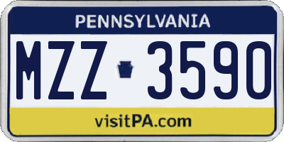 PA license plate MZZ3590