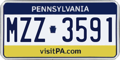 PA license plate MZZ3591