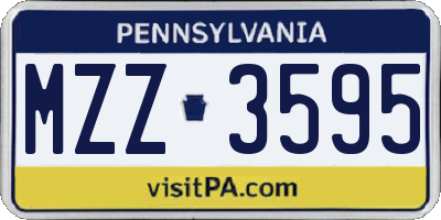 PA license plate MZZ3595