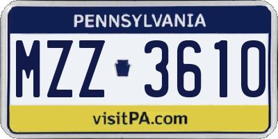 PA license plate MZZ3610