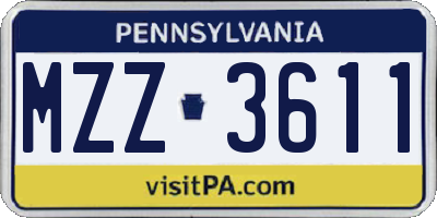 PA license plate MZZ3611