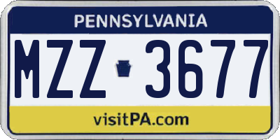 PA license plate MZZ3677