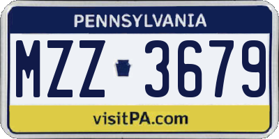 PA license plate MZZ3679