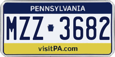 PA license plate MZZ3682