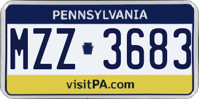 PA license plate MZZ3683