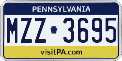 PA license plate MZZ3695