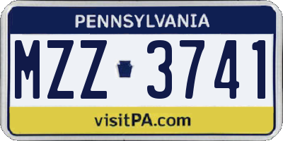 PA license plate MZZ3741