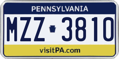 PA license plate MZZ3810