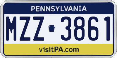 PA license plate MZZ3861