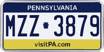 PA license plate MZZ3879