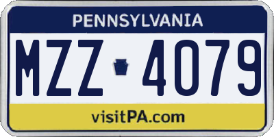 PA license plate MZZ4079