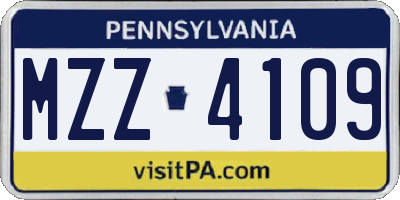 PA license plate MZZ4109