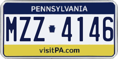 PA license plate MZZ4146