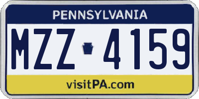 PA license plate MZZ4159