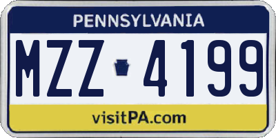PA license plate MZZ4199