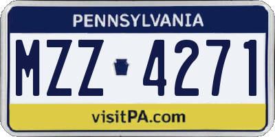 PA license plate MZZ4271
