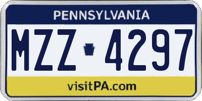 PA license plate MZZ4297