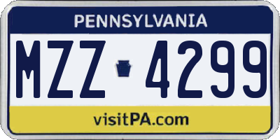 PA license plate MZZ4299