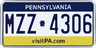 PA license plate MZZ4306
