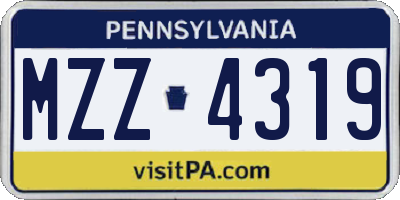PA license plate MZZ4319