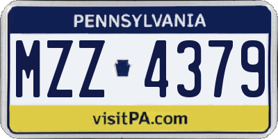 PA license plate MZZ4379