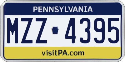 PA license plate MZZ4395