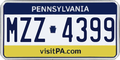 PA license plate MZZ4399